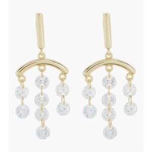 Gold and Crystal Dangle Earrings